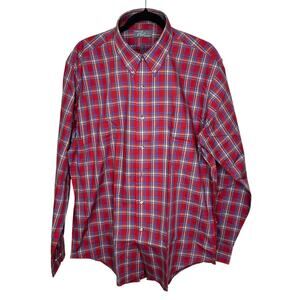 Lord & Taylor Kensington Collection NWOT Red Plaid Button-Up Shirt Casual XL
